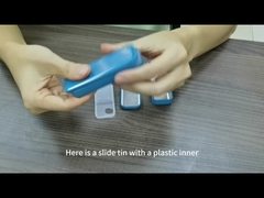 Pressen Sie rechteckiges zusammen 	Nahrungsmittelspeicher-Zinn, das Spitzensüßigkeit Tin Box schiebt